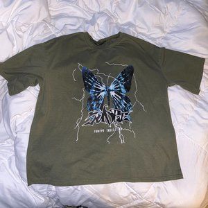 SHEIN oversized green graphic t-shirt